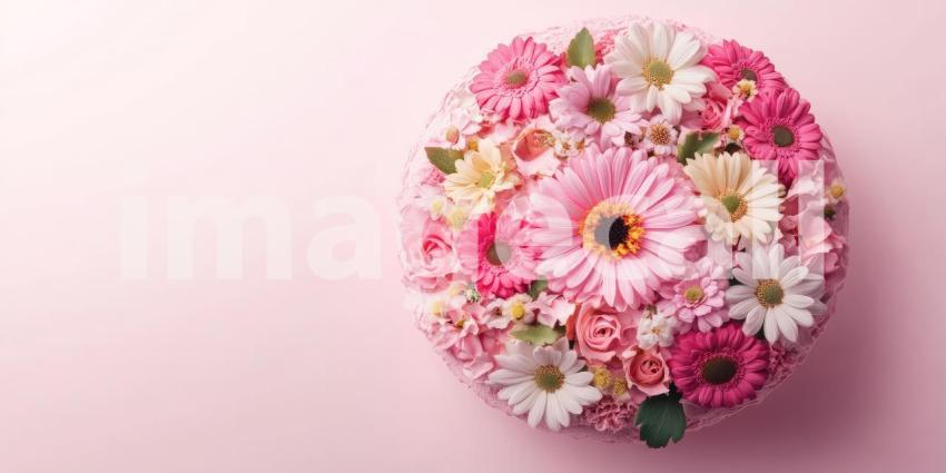 Delicate pink flowers, bathed in soft light, create a scene of gentle beauty and tranquility