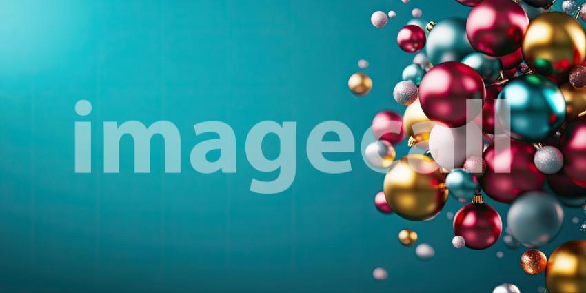 : Shimmering pink and silver ornaments, dusted with a touch of frost, create a magical scene that evokes the spirit of the holiday season