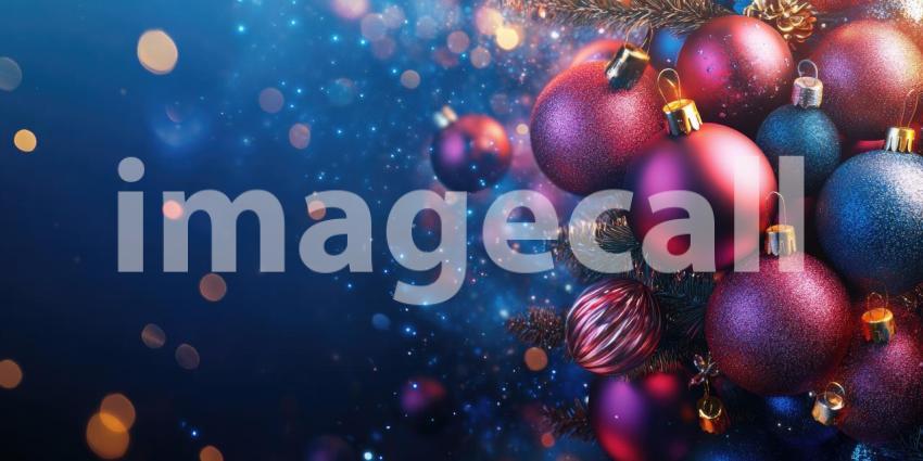 : Shimmering pink and silver ornaments, dusted with a touch of frost, create a magical scene that evokes the spirit of the holiday season