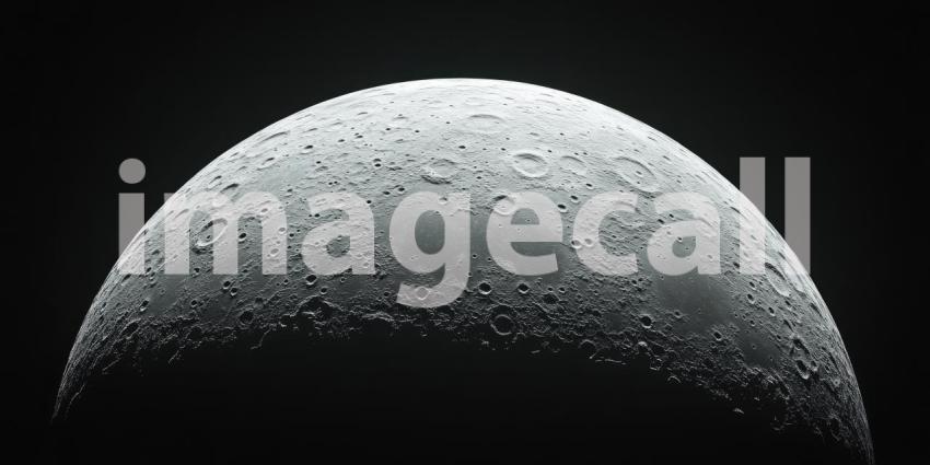 A colossal moon looms over a desolate, yet breathtaking landscape, casting a surreal glow on a vast, still lake, hinting at the mysteries and wonders that lie beyond our own world