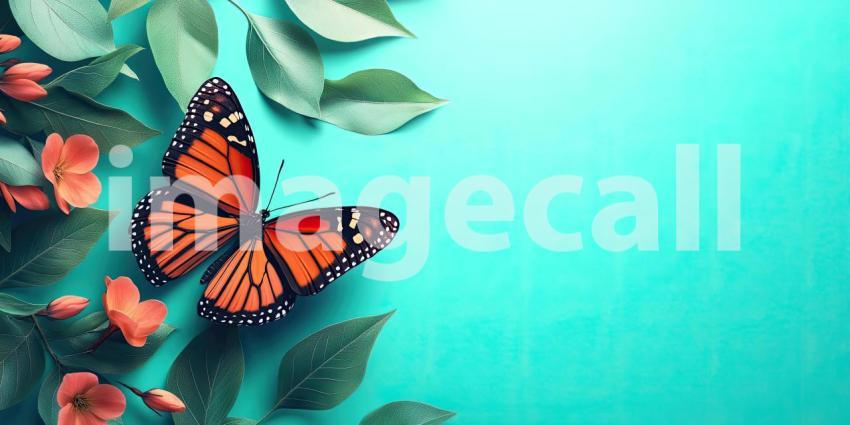 A vibrant monarch butterfly soars through a field of light, its wings catching the sun, symbolizing transformation and the beauty of liberation