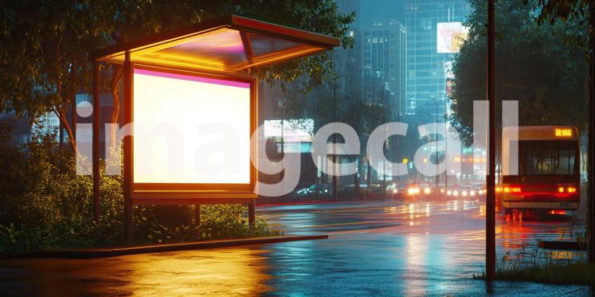 A large, blank billboard stands tall against a breathtaking sunset, its vast surface a canvas for imagination and the possibilities of visual storytelling