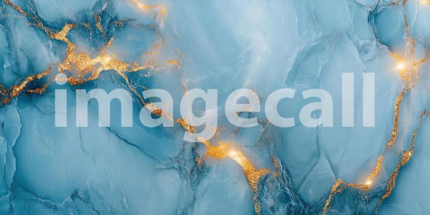 A mesmerizing abstract artwork, reminiscent of marble, where swirls of deep blue and shimmering gold create a luxurious and captivating visual experience