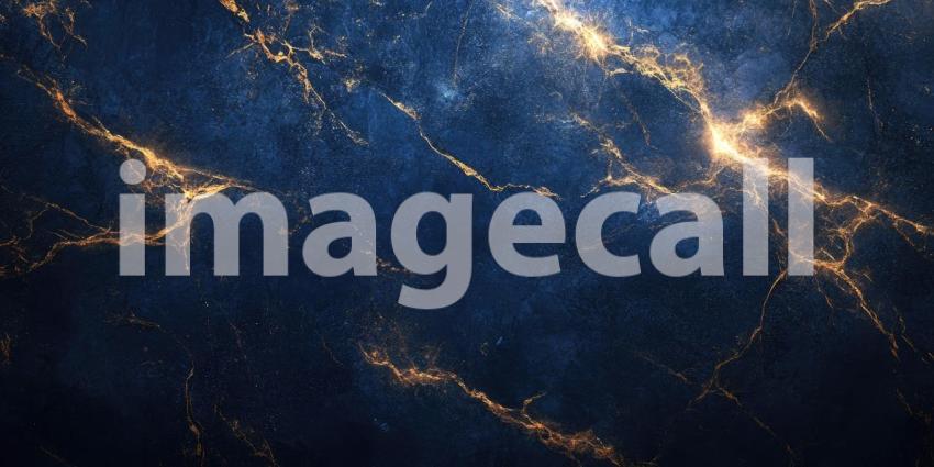A mesmerizing abstract artwork, reminiscent of marble, where swirls of deep blue and shimmering gold create a luxurious and captivating visual experience