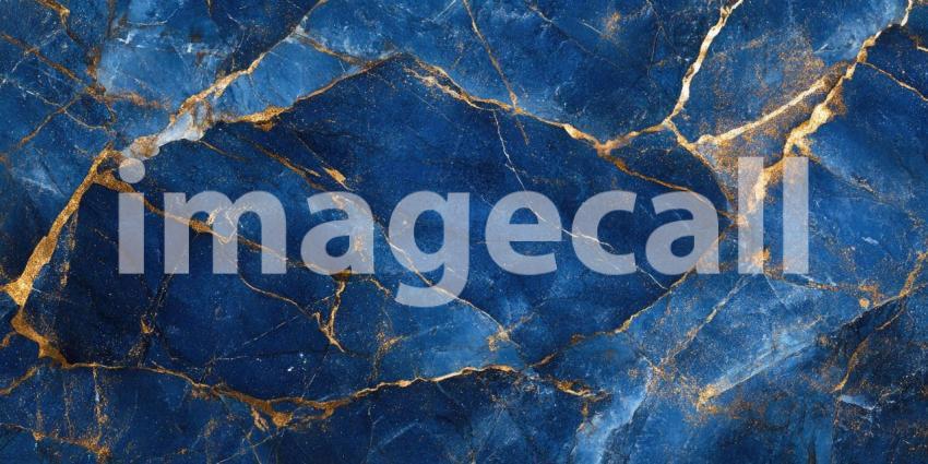 A mesmerizing abstract artwork, reminiscent of marble, where swirls of deep blue and shimmering gold create a luxurious and captivating visual experience