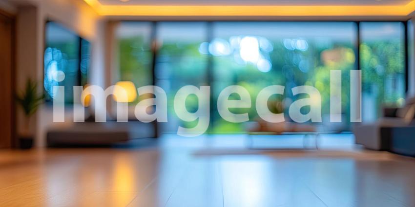 A warm ray of sunlight streams through a window, illuminating a cozy living room, where a potted plant sits on a coffee table, adding a touch of nature to the space