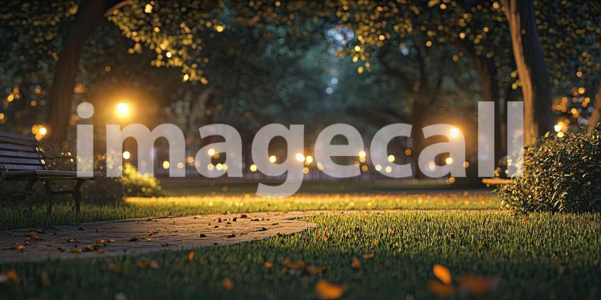 A lush green park stretches out amidst a towering cityscape, offering a tranquil escape from the hustle and bustle of city life