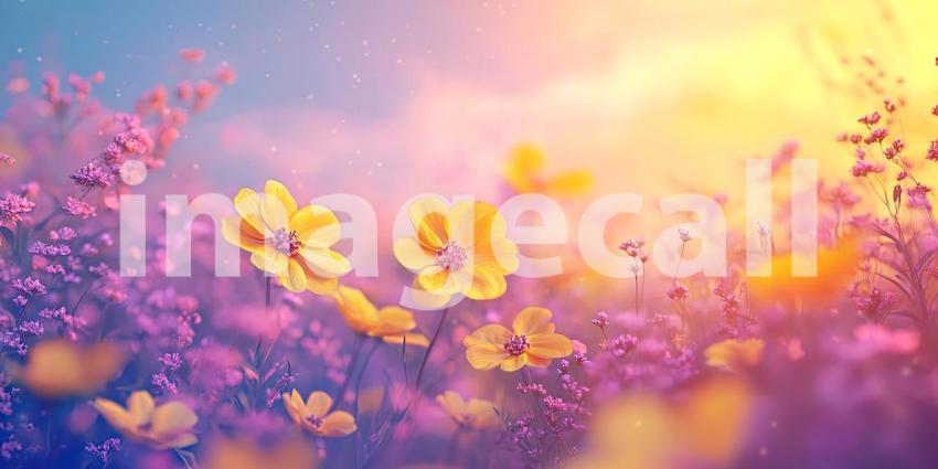 A Solitary Bloom Bathed in the Warm Glow of Sunset, Its Delicate Petals Reaching Towards the Sky