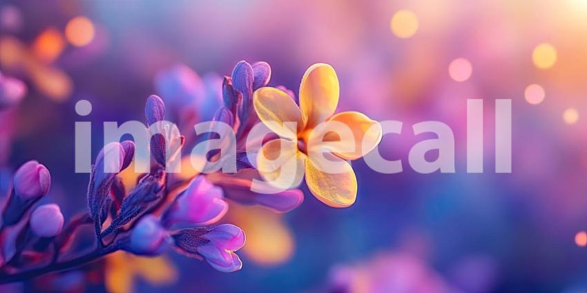 A Solitary Bloom Bathed in the Warm Glow of Sunset, Its Delicate Petals Reaching Towards the Sky