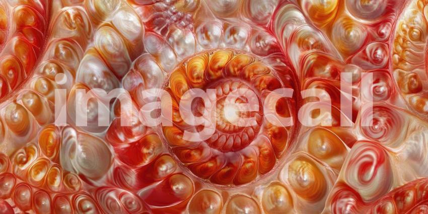 Nature's Abstract Art: A Kaleidoscope of Colors and Patterns in a Cut and Polished Ammonite