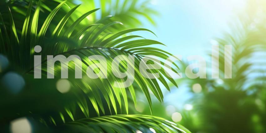 A Verdant Tapestry of Lush Green Leaves Bathed in Sunlight