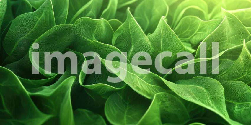 A Verdant Tapestry of Lush Green Leaves Bathed in Sunlight