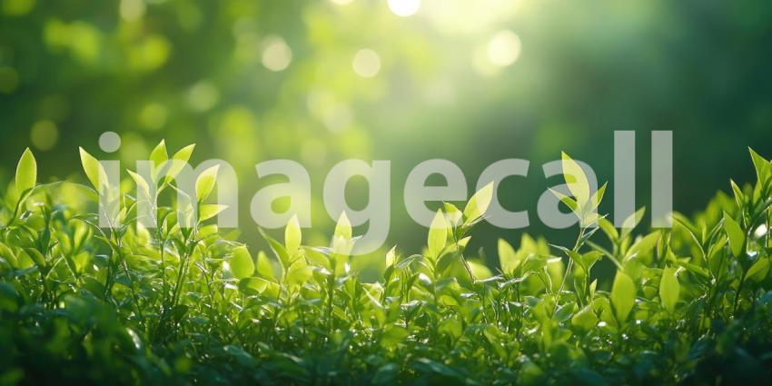 A Verdant Tapestry of Lush Green Leaves Bathed in Sunlight