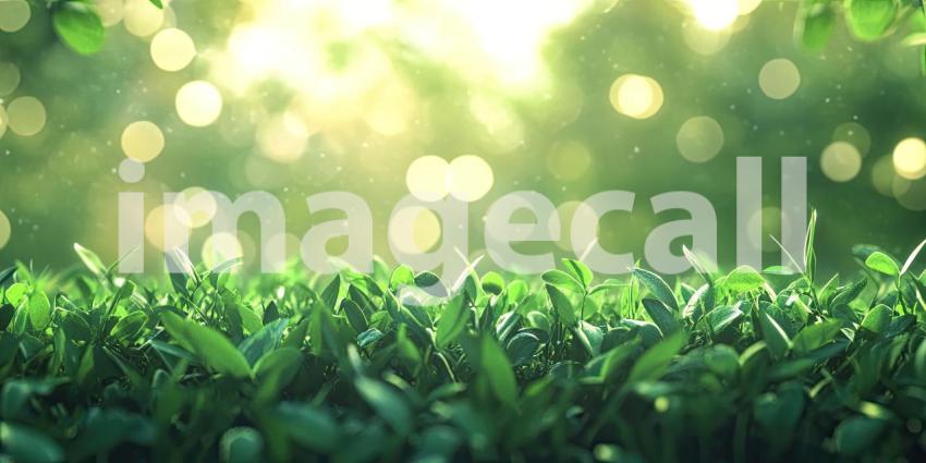 A Verdant Tapestry of Lush Green Leaves Bathed in Sunlight