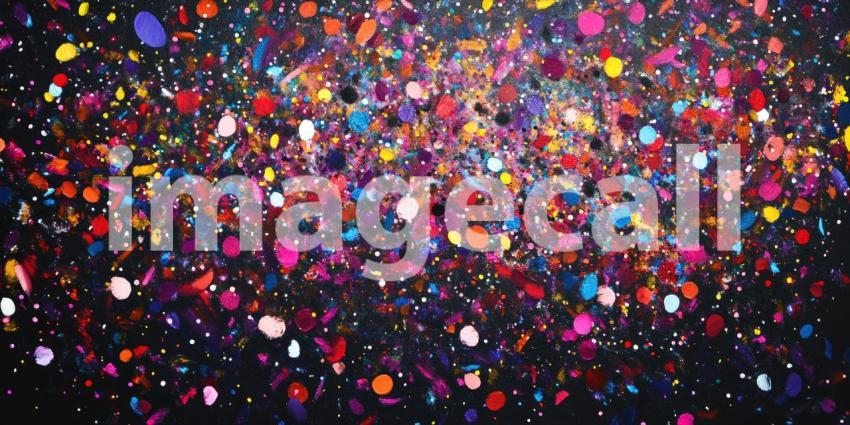 A Cosmic Dance of Color: An Explosion of Vibrant Hues Against a Dark Canvas