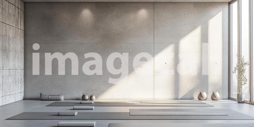 A Sanctuary of Tranquility: A Serene Yoga Studio Bathed in Soft Light