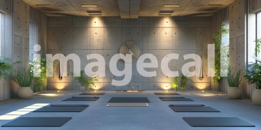 A Sanctuary of Tranquility: A Serene Yoga Studio Bathed in Soft Light