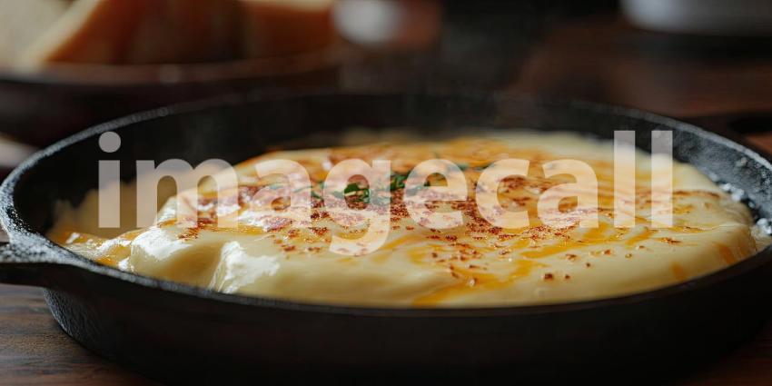 A Cheesy Extravaganza: A Skillet of Melty, Golden Cheese, Ready to Be Devoured