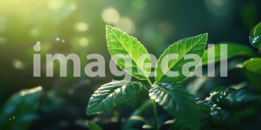 A Verdant Awakening: Two Tender Leaves Reaching for the Sun