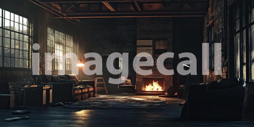 A Luxurious Retreat: A Modern Living Room with a Grand Fireplace and Opulent Furnishings