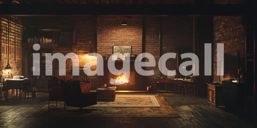 A Luxurious Retreat: A Modern Living Room with a Grand Fireplace and Opulent Furnishings