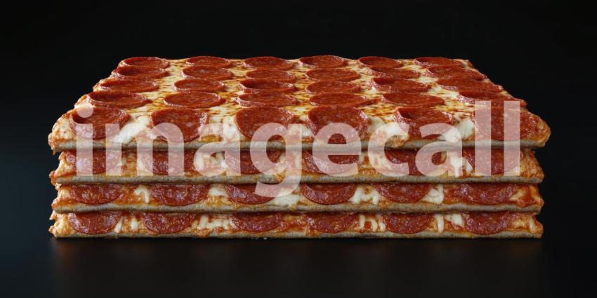 A Cheesy Symphony: A Close-Up of Pepperoni Pizza Slices, Ready to Satisfy Any Craving