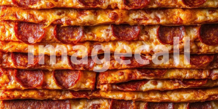 A Cheesy Symphony: A Close-Up of Pepperoni Pizza Slices, Ready to Satisfy Any Craving