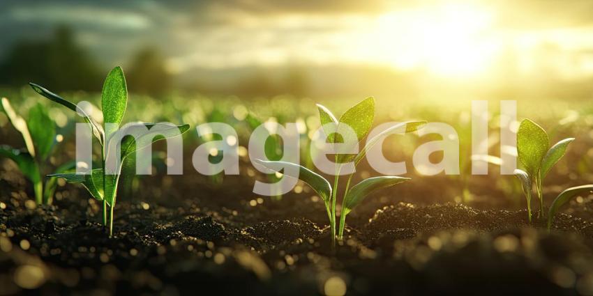 New Beginnings: Tiny Seedlings Reach for the Sun, Bursting with Life and Promise