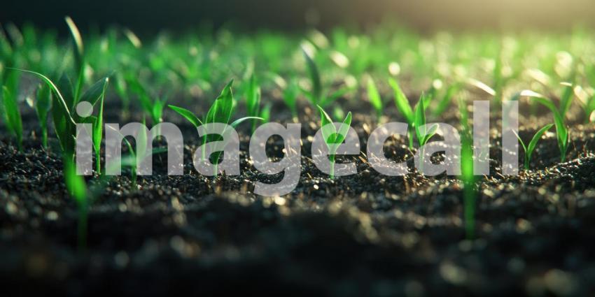 New Beginnings: Tiny Seedlings Reach for the Sun, Bursting with Life and Promise