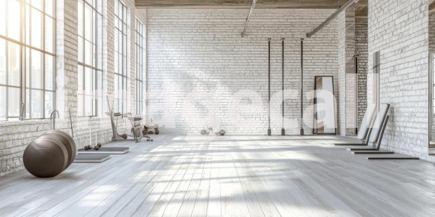 Airy Loft Studio Space with Exposed Brick Walls and Large Windows