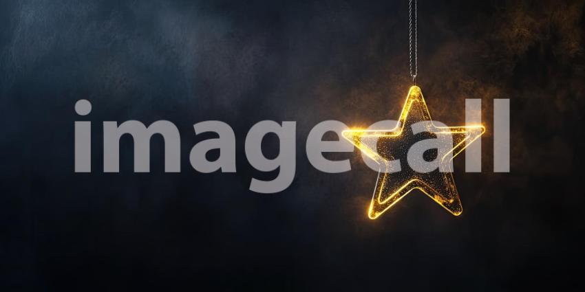 A Celestial Glow: A Luminous Star Shines Bright Against a Smoky Night Sky