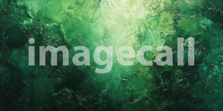 An Emerald Dream: A Textured Abstract Canvas in Shades of Deep Green and Gold