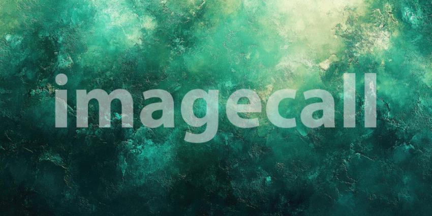 An Emerald Dream: A Textured Abstract Canvas in Shades of Deep Green and Gold