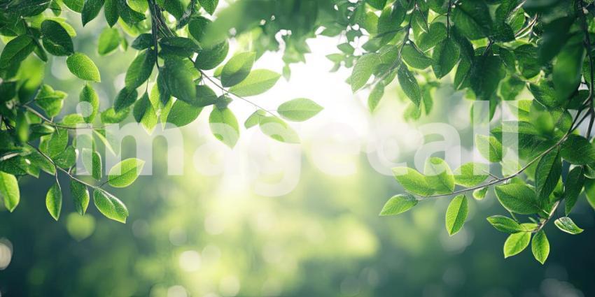 A Verdant Tapestry: A Lush Blanket of Green Leaves Bathed in Sunlight