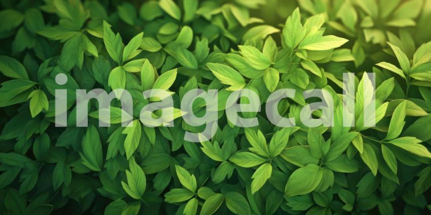 A Verdant Tapestry: A Lush Blanket of Green Leaves Bathed in Sunlight