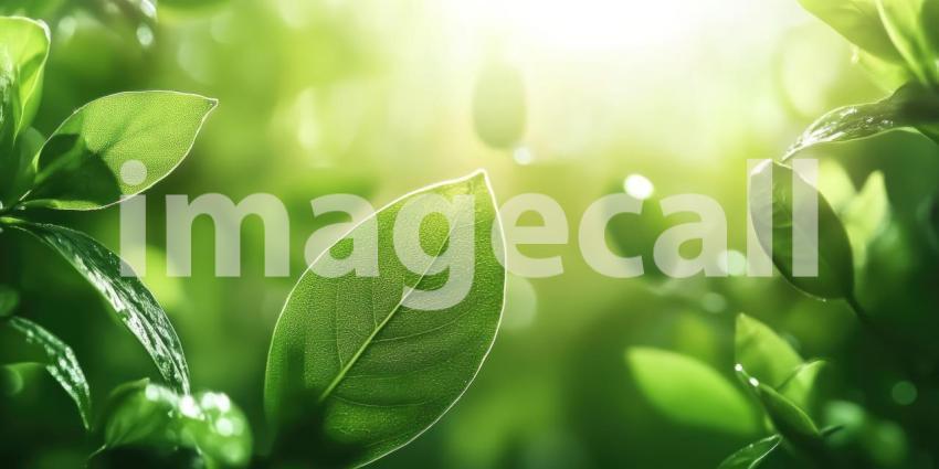 A Verdant Tapestry: A Lush Blanket of Green Leaves Bathed in Sunlight