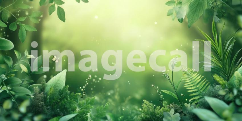 A Verdant Oasis: Sunlight Dapples Through Lush Foliage, Casting Shadows on a Serene Wall