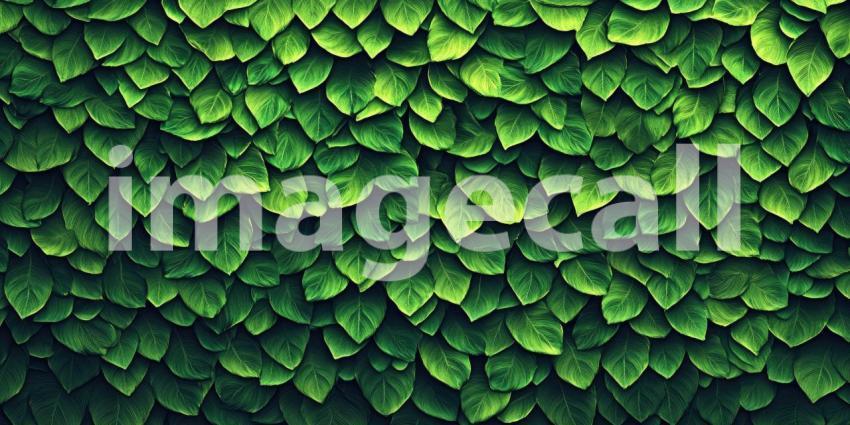 A Verdant Tapestry: A Lush Blanket of Green Leaves Bathed in Sunlight