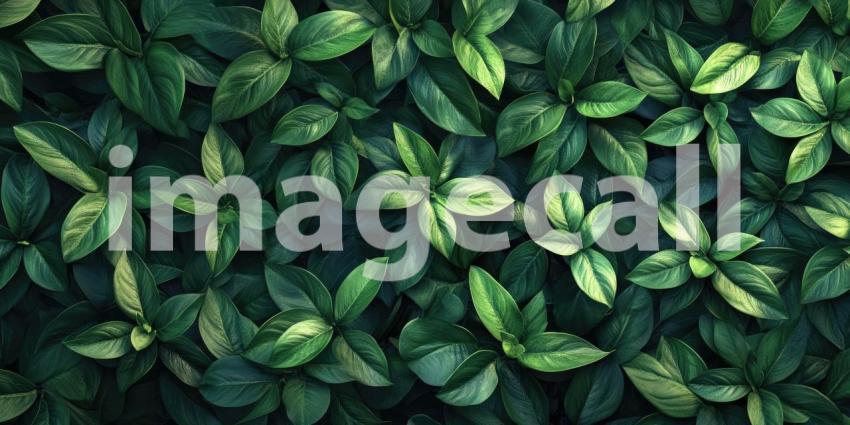 A Verdant Tapestry of Lush Green Leaves Bathed in Sunlight