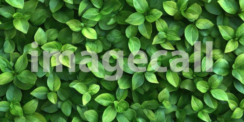 A Verdant Tapestry of Lush Green Leaves Bathed in Sunlight