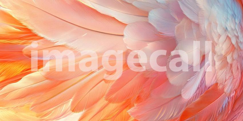 A Feathery Tapestry: A Close-up of Soft, Pastel-Colored Feathers, Creating a Dreamy Texture