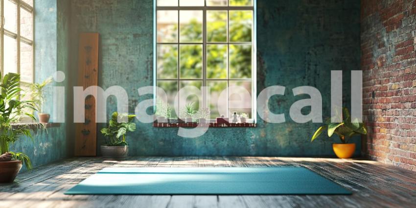 Glow Up Your Practice: A Vibrant Yoga Studio Bathed in Warm Sunset Hues