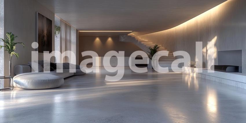 Spacious Empty Room with Beige Walls, Hardwood Floors, and a Large Window Bathed in Warm Sunlight