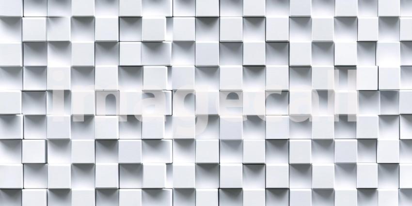 Abstract Composition of Stacked White Cubes, Creating a Geometric and Minimalist Design