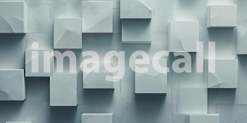 Abstract Composition of Stacked White Cubes, Creating a Geometric and Minimalist Design