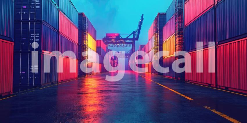 A vast warehouse with towering shelves filled with rows of neatly stacked cardboard boxes