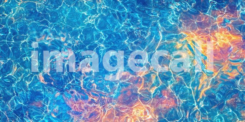 Abstract Fluid Art in Shades of Teal and Turquoise, Evoking the Depth and Movement of the Ocean