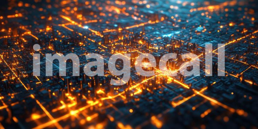 City of Lights: A breathtaking aerial view of a metropolis at night, where a tapestry of twinkling lights illuminates the urban landscape