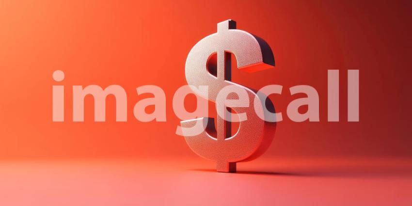 Golden Symbol of Wealth: A gleaming gold dollar sign stands tall, a beacon of prosperity and financial success