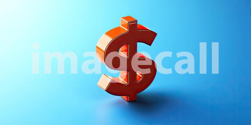 Golden Symbol of Wealth: A gleaming gold dollar sign stands tall, a beacon of prosperity and financial success